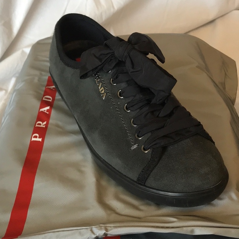 Prada Black Sneakers in original box with dust bag